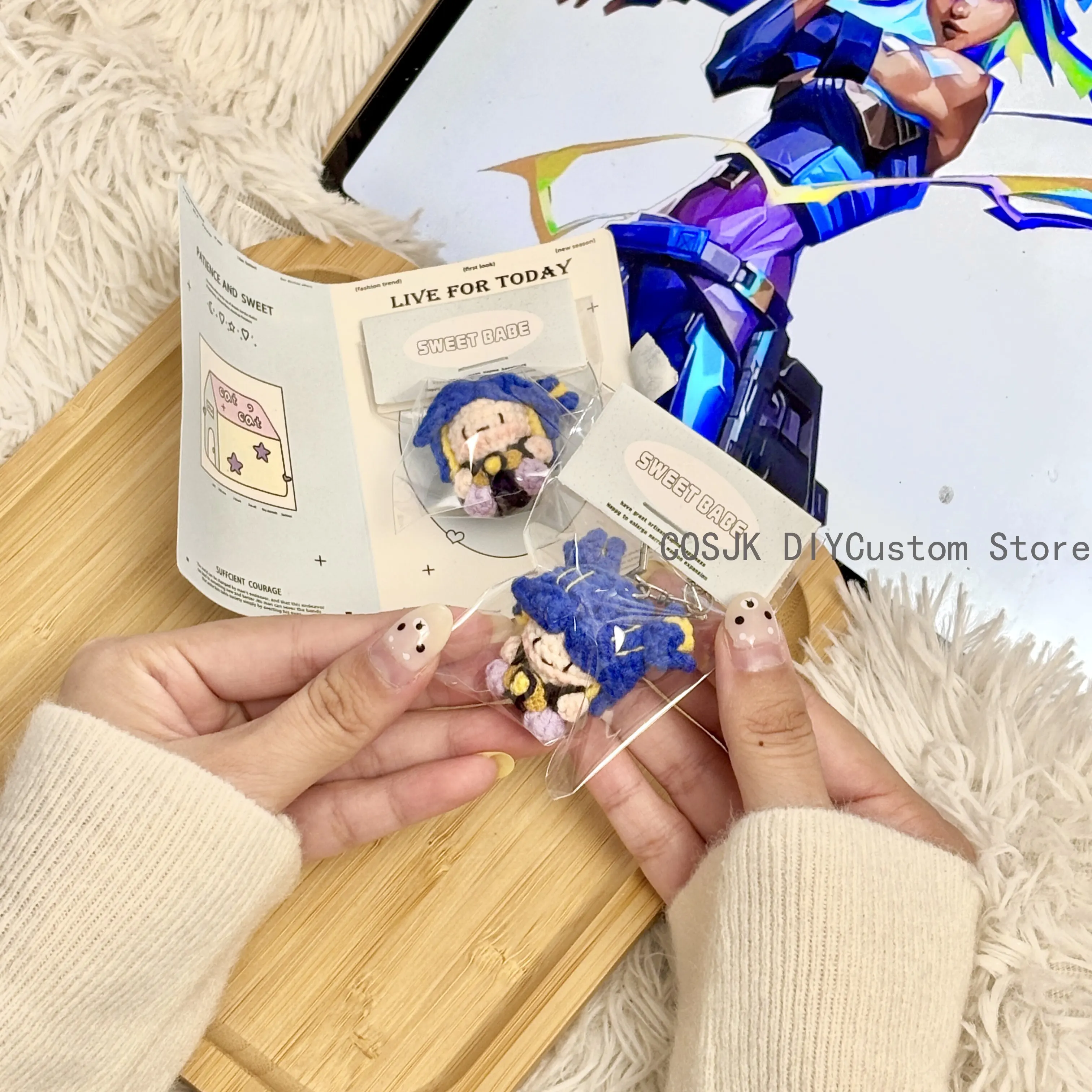 VALORANT neon Clove Gekko Killjoy Fade Viper Game Knit Body Mini Plush Stuffed Plushie Bag Pendant Cute Figure Keychain Gift view 5
