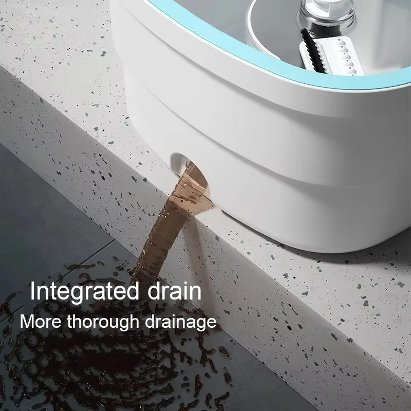 Picture 7: 360-Degree Rotating Mops With Bucket Set Home Floor Cleaning Mop Automatic Dehydration Hand Free Household Mop With Spin Bucket