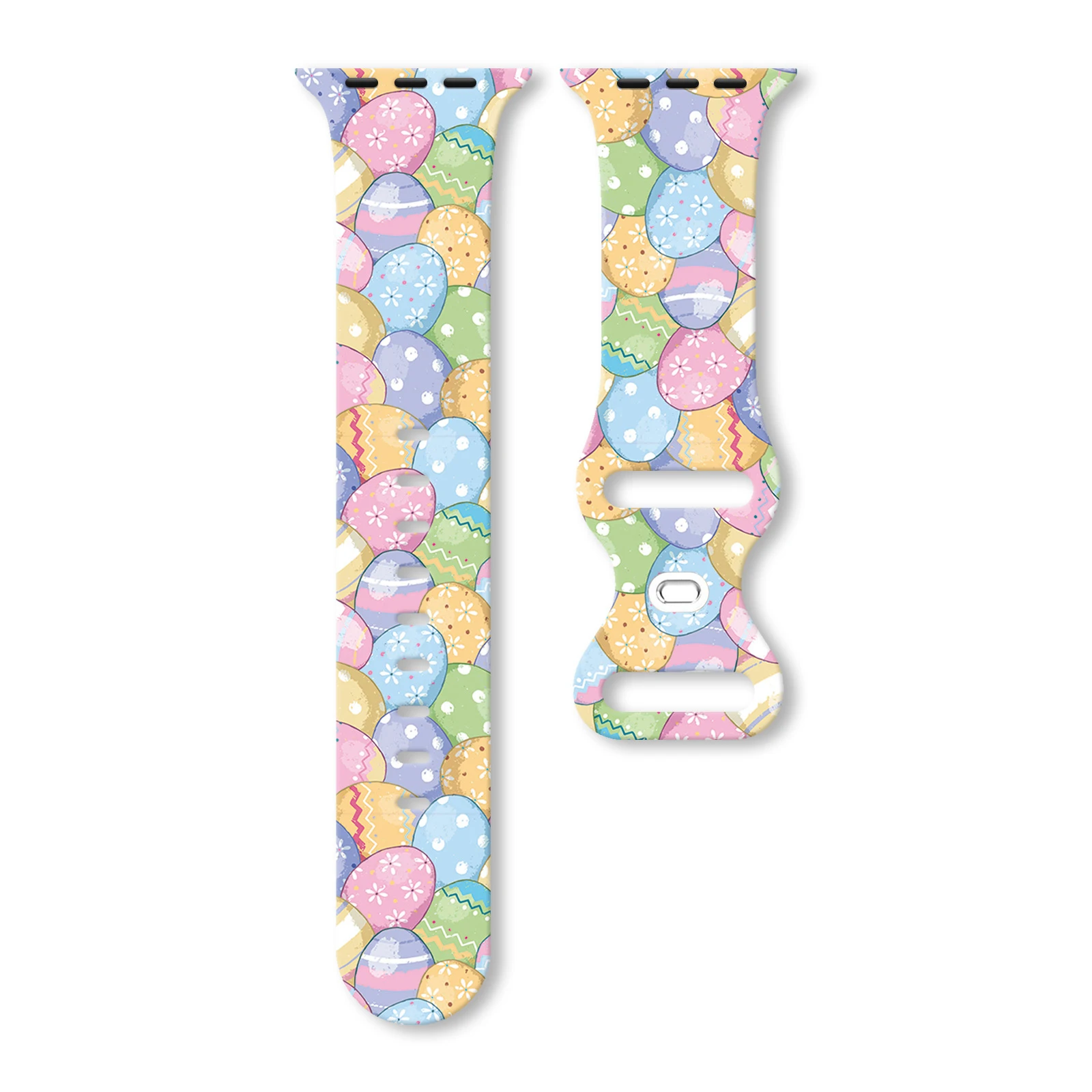 

Easter Day Strap for Apple Watch 44mm Band 40mm 45mm St. Patrick's Day Printed Silicone bracelet iWatch series 9 8 7 se ultra 2