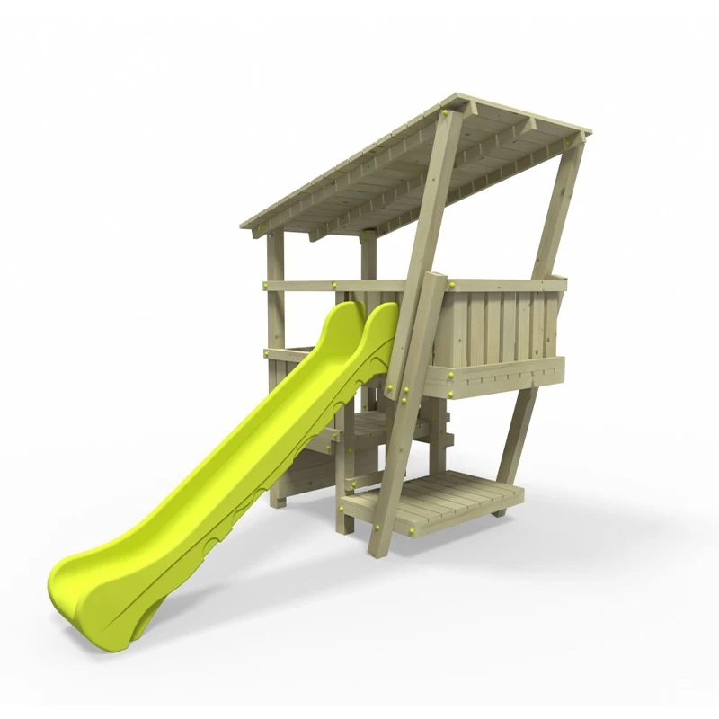 EO-Good Quality Anti-corrosive Wood House Kids Playground Equipment Playhouse With Slide Parque Infantil Al Aire Libre&