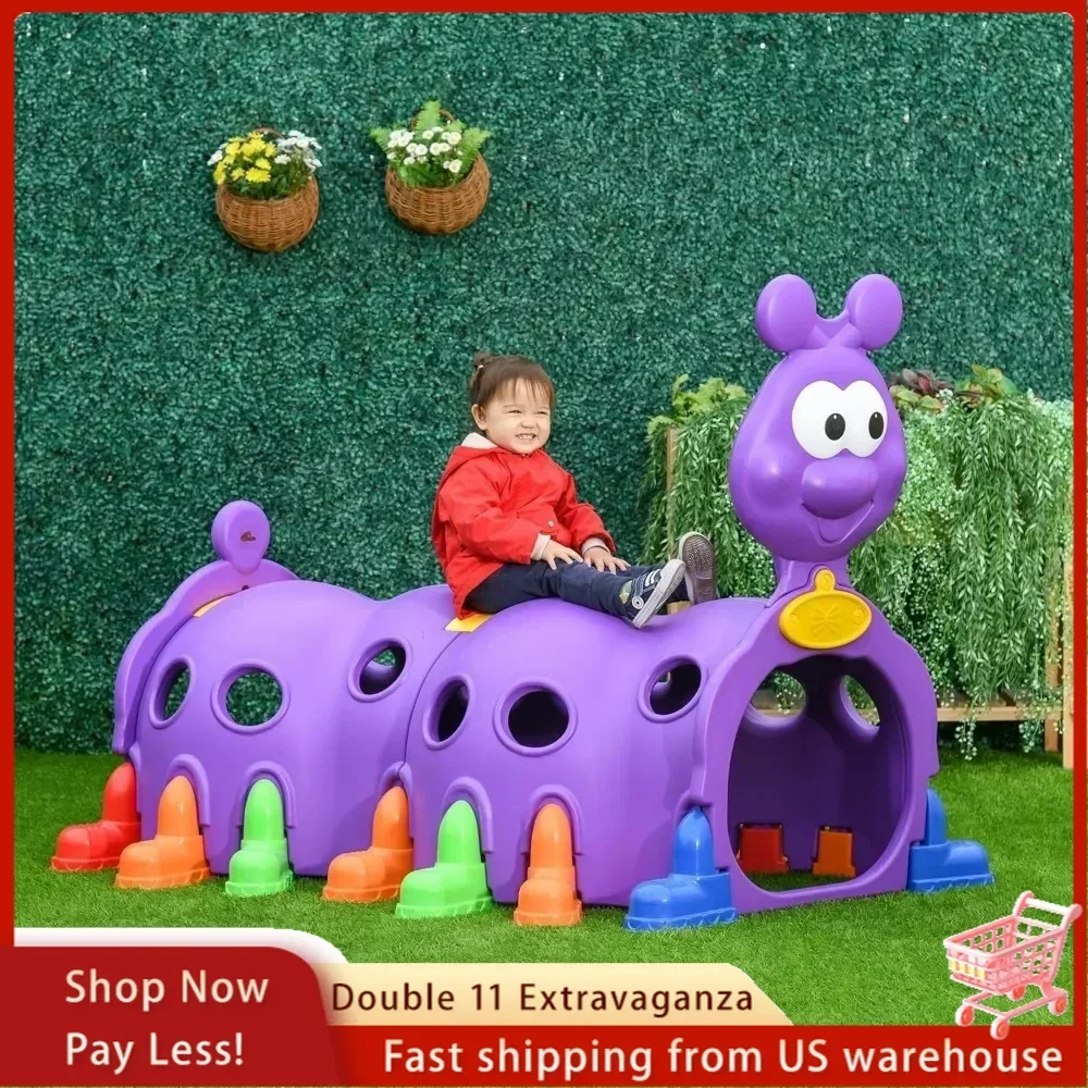 

Tunnel for Kids Climb-N-Crawl Toy Indoor & Outdoor Toddler Play Structure for 3-6 Years Old, Purple Free shipping