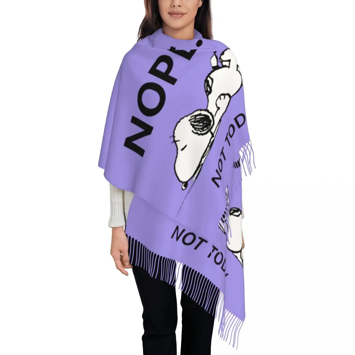 

Custom Printed Snoopys Nope Not Today Scarf Men Women Winter Warm Scarves Shawl Wrap