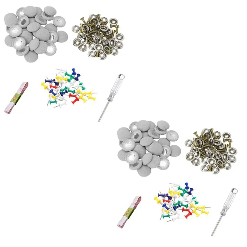 A48P-120Pcs DIY Roof Lining Repair Kit Fix Sagging Headliner Pin Buckle Screw No Glue For Truck/Car Screw Ceiling Repair Gray