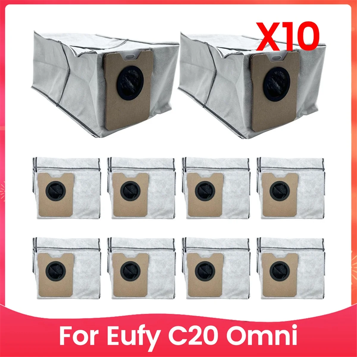 10PCS ฝุ่นสําหรับ Eufy C20 Omni หุ่นยนต์เครื่องดูดฝุ่น 3L ขนาดใหญ่ความจุถุงเก็บฝุ่นเปลี่ยนถุงทิ้ง