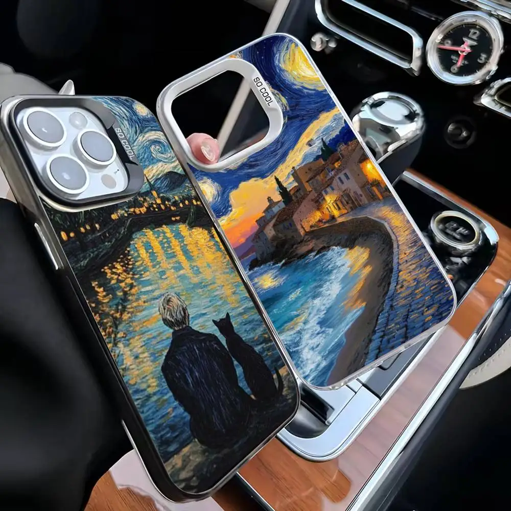 

Van Gogh's Oil Painting Style Phone Case For iPhone 16,15,14,13,12,11,Mini,Pro,MAX White Matte Shockproof Cover