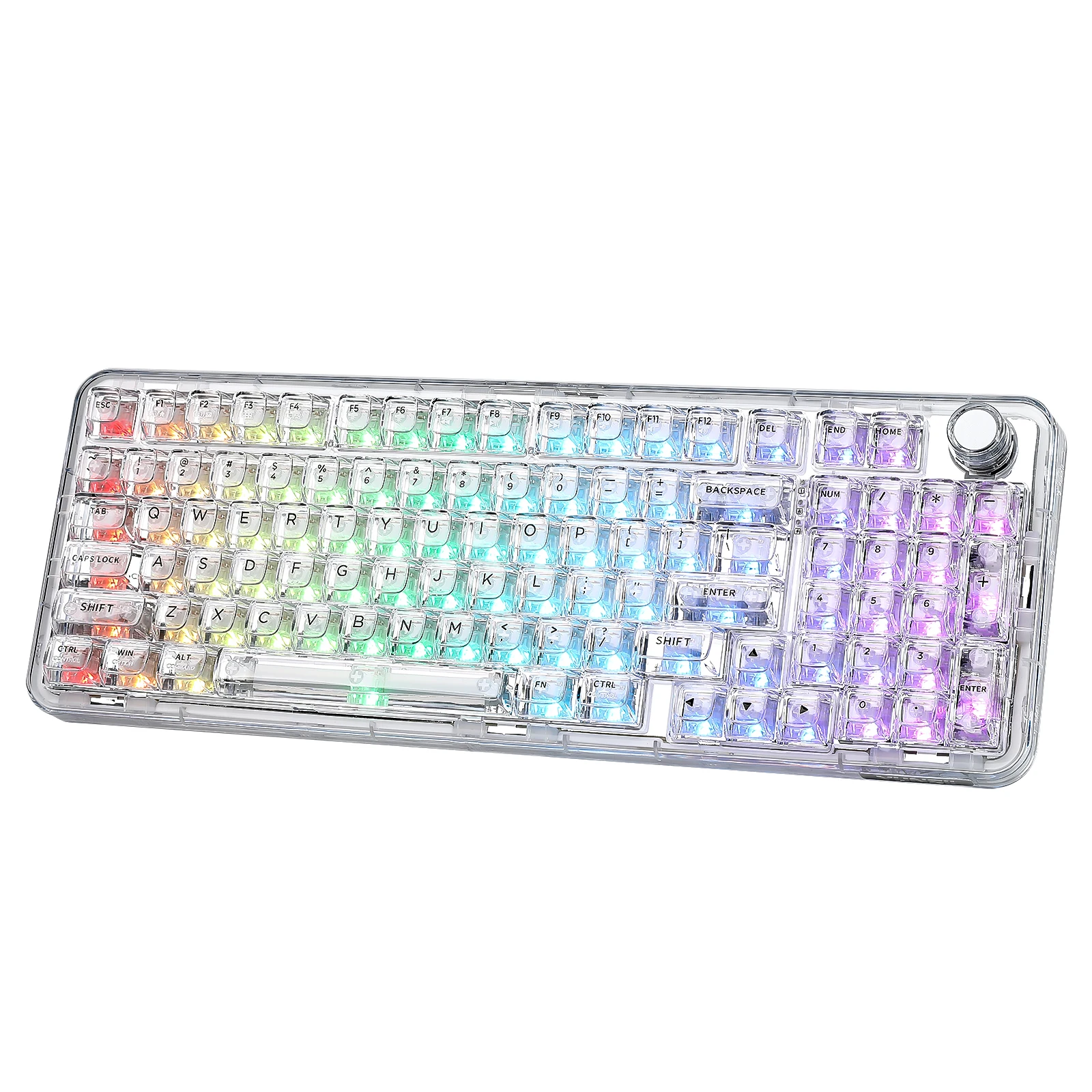 YUNZII X98 ピンク クリアキーキャップ キーボード 本体 YUNZII X98 ピンク QMK/VIA ワイヤレス透明 RGB キーボード、ホット