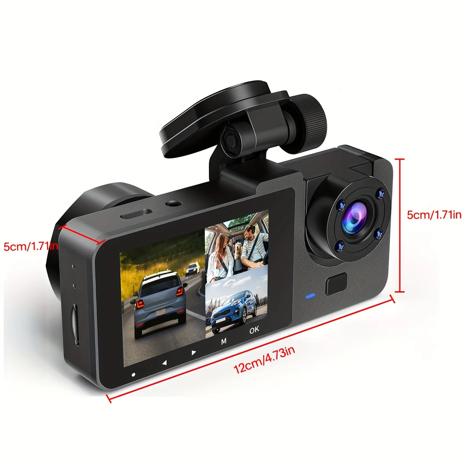 Cámara de salpicadero para automóviles, cámara de coche 4K Full UHD delantera trasera con tablero de tarjeta SD de 32 GB gratis con visión nocturna, modo de estacionamiento de 24 horas