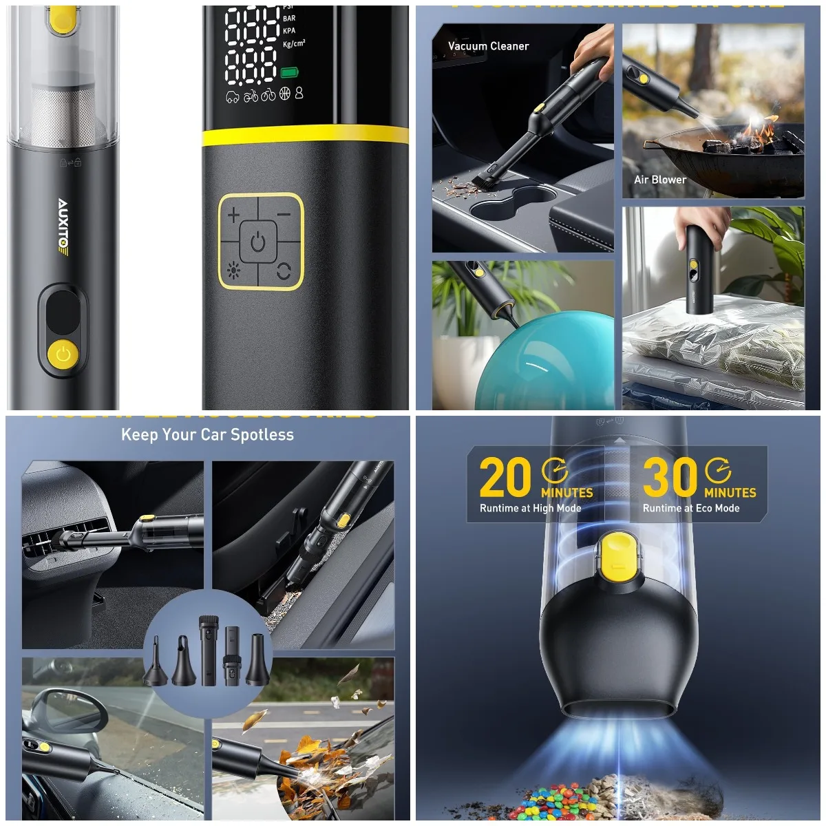 

Car Vacuum & Tire Inflator Portable Air Compressor