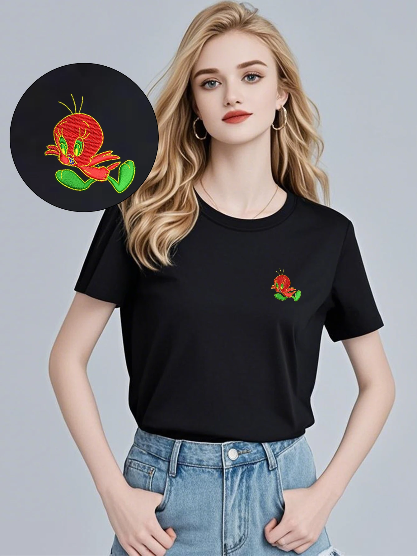 

Athletic Luxury Performance Cute Duckling Embroidered T-shirt – Moisture-wicking Men Women Embroidery Cotton Top Tees T-shirts