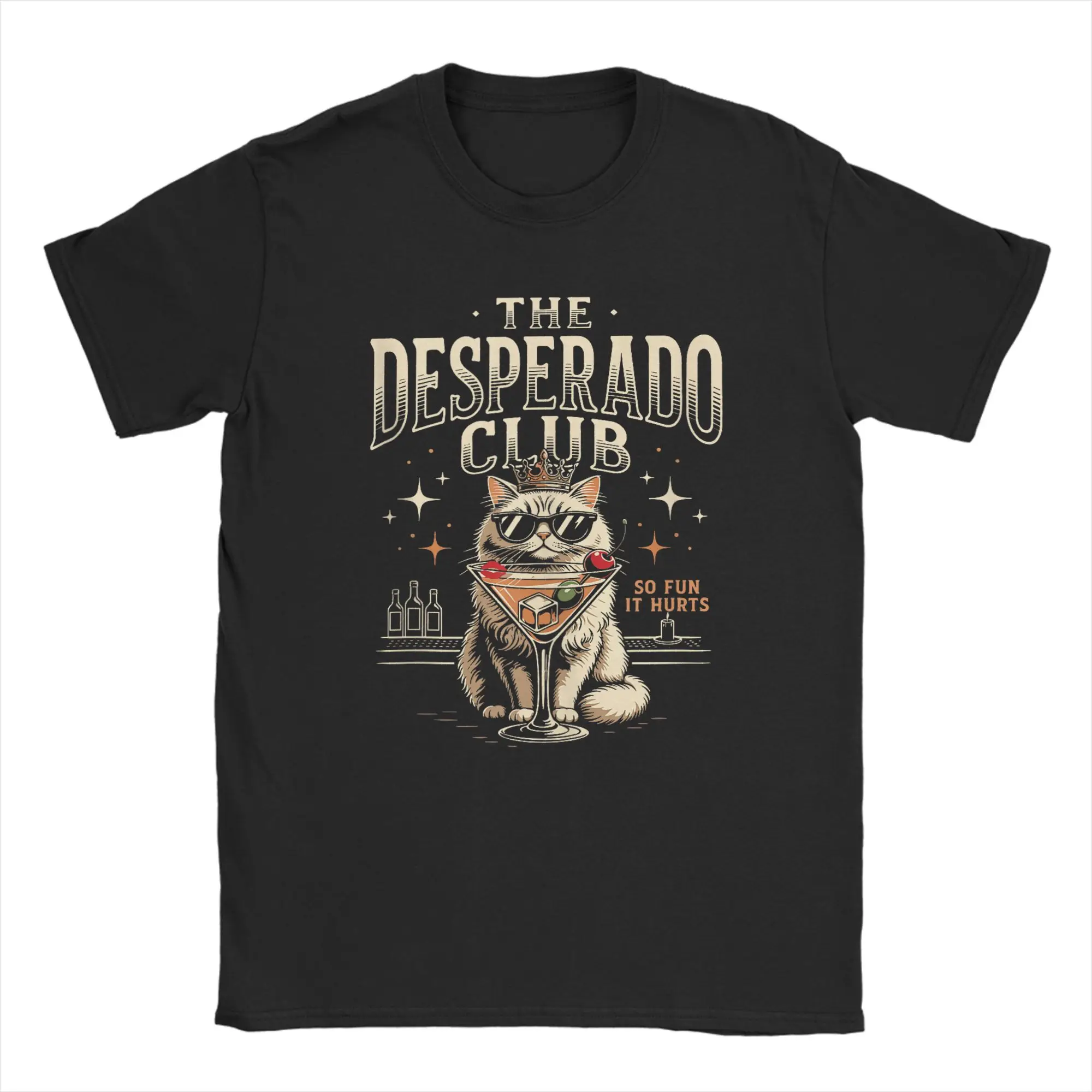 Футболки Desperado Club Mama Needs A Night Off с забавным кошачьим принтом для мужчин, хлопковые футболки с круглым вырезом и короткими рукавами, одежда больших размеров