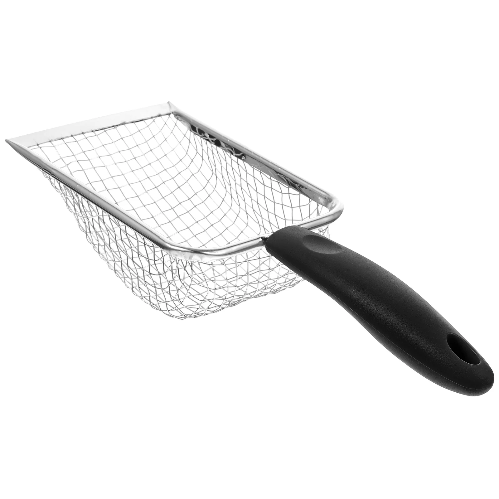 

Stainless Steel Cat Litter Scoop Orange 5x5cm Fine Mesh Non Stick Sand Sifter Reptile Accessories Cleaning Tool for Pet