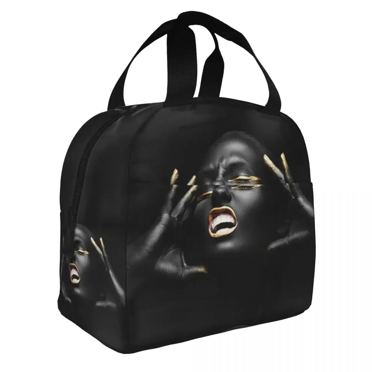 African Queen Lunch Box Waterproof American Black Girl Thermal Cooler Food Insulated Lunch Bag for Women Kids Picnic Tote Bags