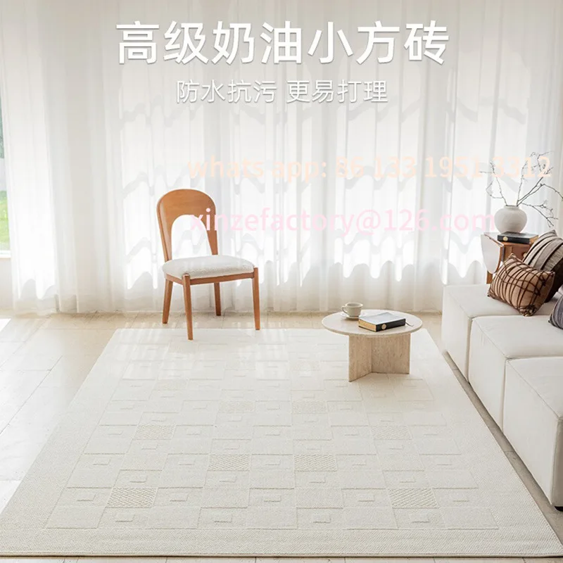 

Customizable anti-fouling minimalist cream wind living room bedroom light premium beige solid color thickened dirt-resistant