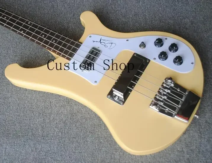 Neck Thru Body 4001CS Chris Squire Signature Cream 4 Strings Electric Bass Guitar Rosewood Fingerboard & Dot Inlay