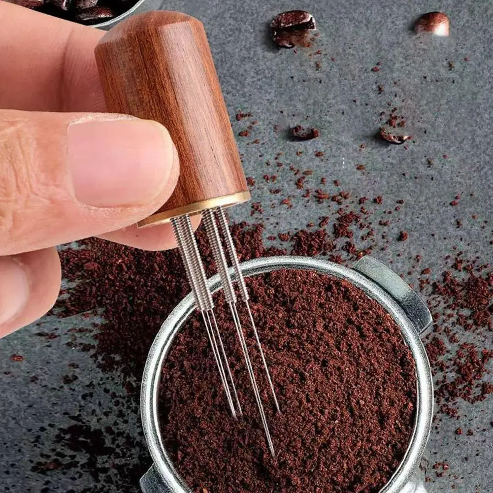 WDT Coffee Distribution Tool Espresso Stirrer Needle Distributor with Natural Wood Handle Coffee Powder Stirring Barista Accesso