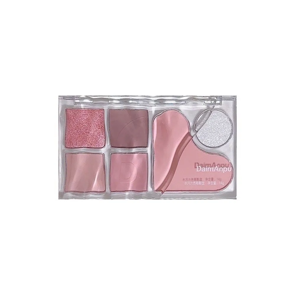 Palette de fards à paupières 6 couleurs, Nude, mélangeable, mat, longue durée, nacré, rose, paillettes