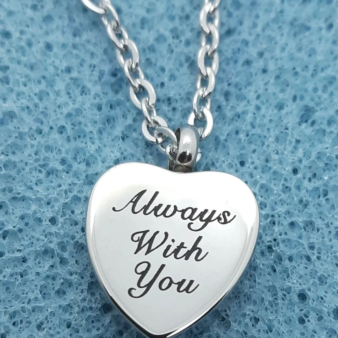 Custom Jewelry Mini Pendant With Chain Heart Urn Necklace Memorial Gifts Engraved Couples Partners Elders Parents Cremation