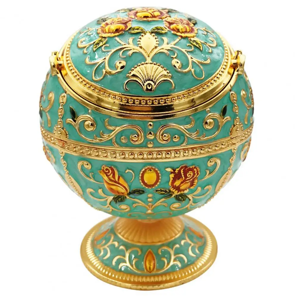 Sturdy  Fashion Fancy Gift Ashtray Storage Castle Pattern Ash Case Windproof   for Living Room