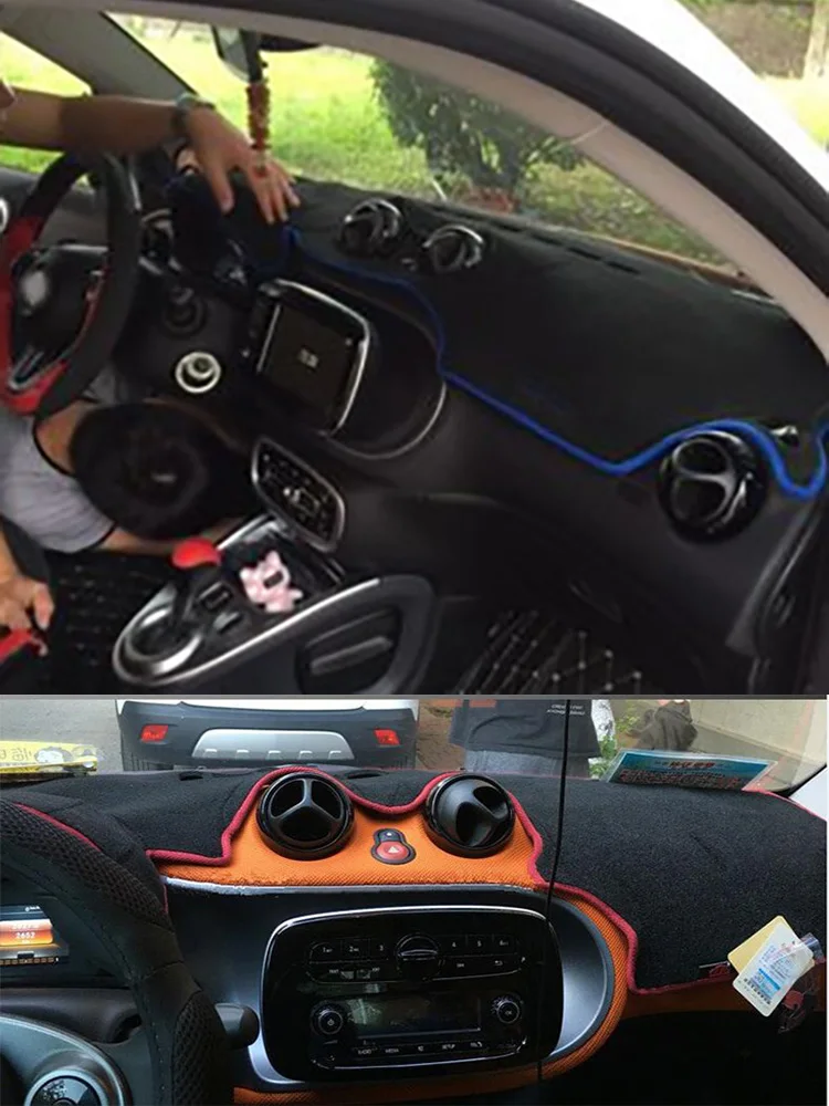 For 2015-21 Smart Fortwo Forfour EQ W453 Dashboard Car Accsesories Instrument Panel Anti-reflective Anti-slip Mat Cover