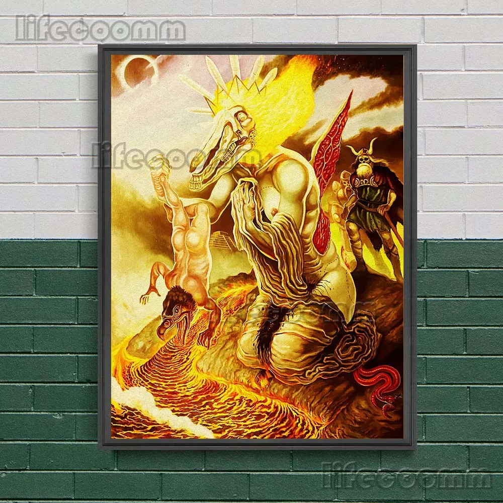 The Devil Satan Agent And Hell Knight Vintage Wall Art Cavnas Painting Death And The Maiden Art Poster Print Home Decor Unframed