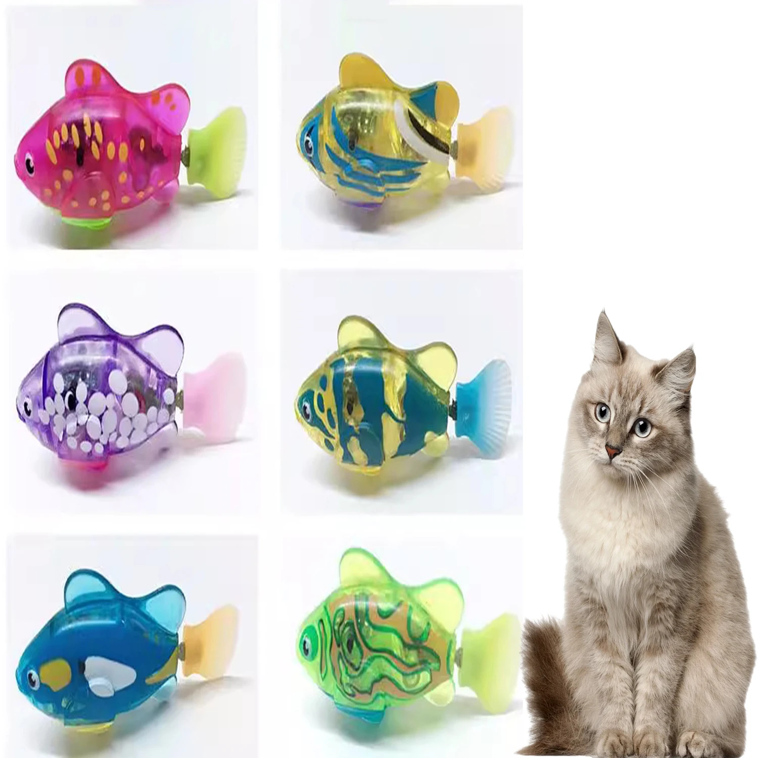 2pcs Cat Toys Artificial Fish Interactive Swimming Fish Toy Activated Swimming Plastic Fish Toy Gift Stimulate Pet Hunter Agency