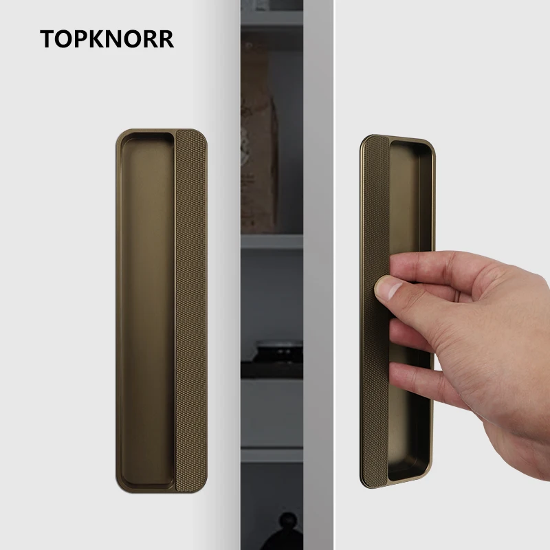 New Closet Invisible Handle Cabinet Drawer Sliding Door Embedded Handle Aluminum Alloy Extended Sliding Door Barn Door Handle