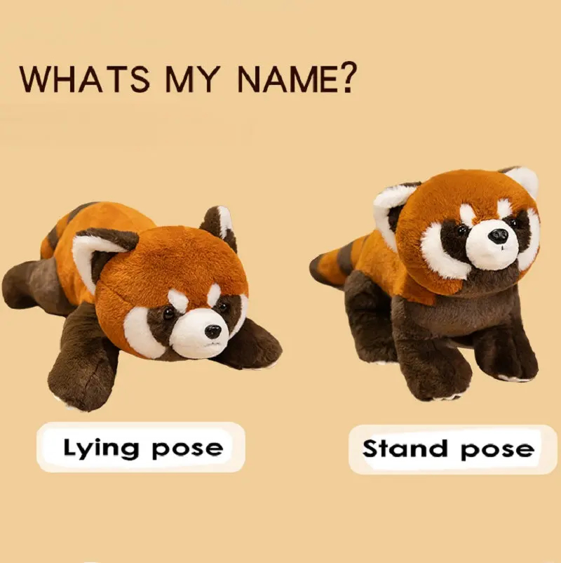 Lifelike Stuffed Animals Raccoon Plush Toy Cute Red Panda Plushie Toy Gift For Kids Girlfriend Birthday Boy Christmas Gift