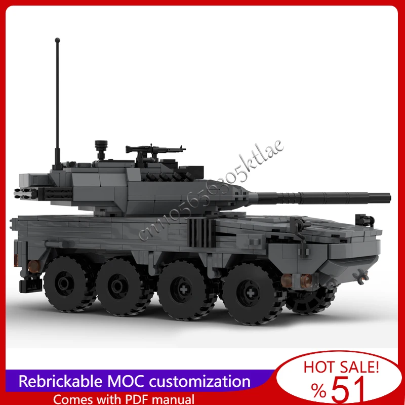 908 أجزاء MOC تخصيص سلسلة المعركة نوع 16 نموذج سيارة القتال المدرعة تجميعها ألعاب أطفال تعليمية إبداعية هدايا