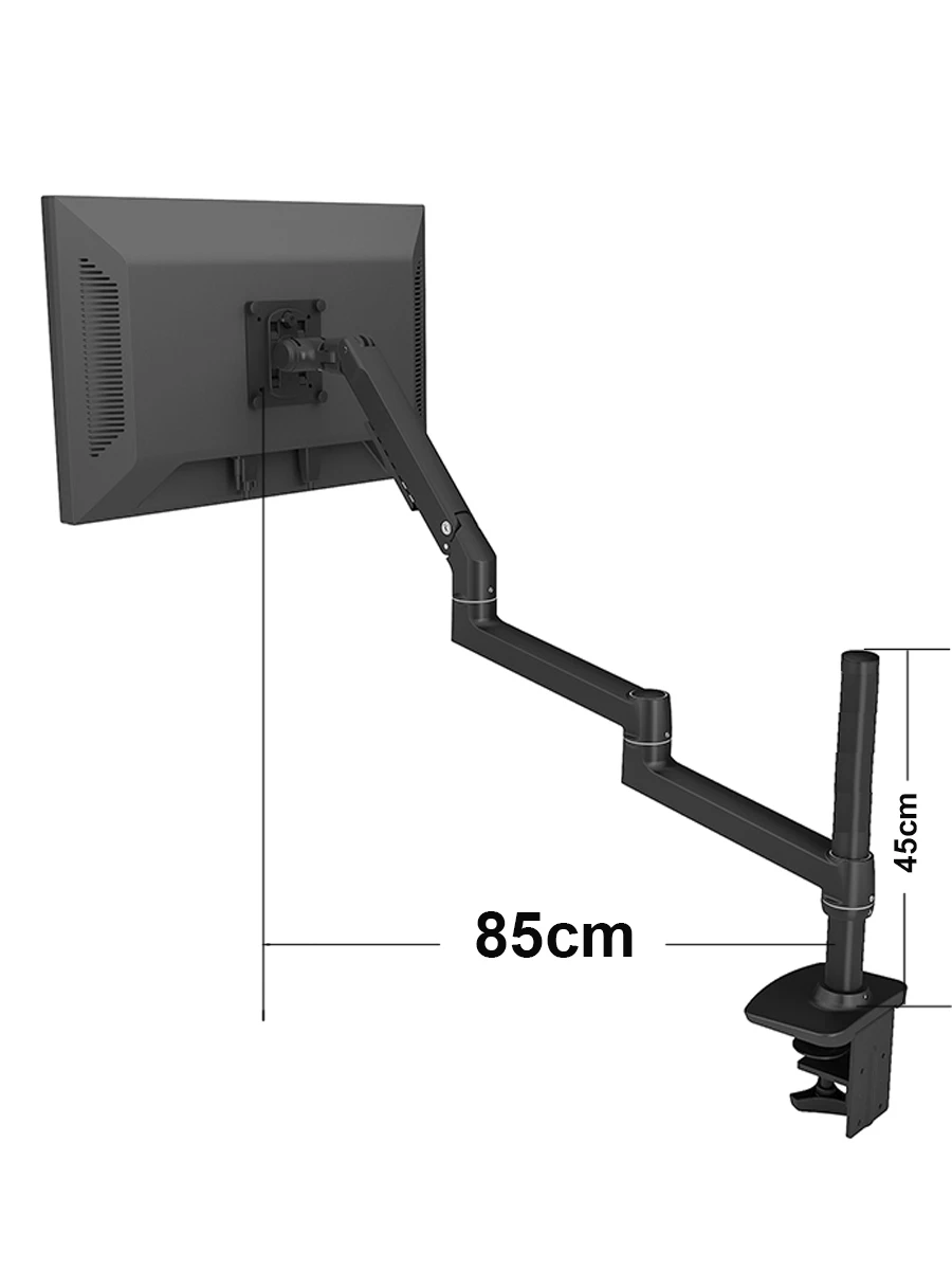 V63C-450 Aluminum Full Motion Free Lifting Ultra Long Arm 10-32 inch LED LCD Monitor Holder Monitor Mount Bracket