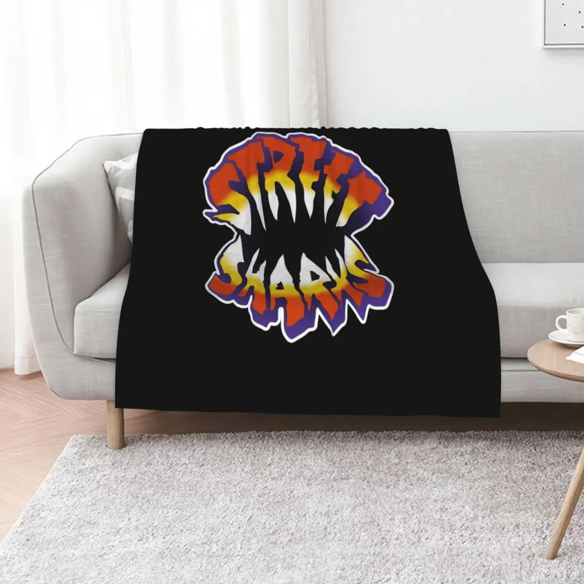 Street Sharks Logo Vintage Throw Blanket Custom warm winter Decorative Beds Soft Big manga For Baby Blankets