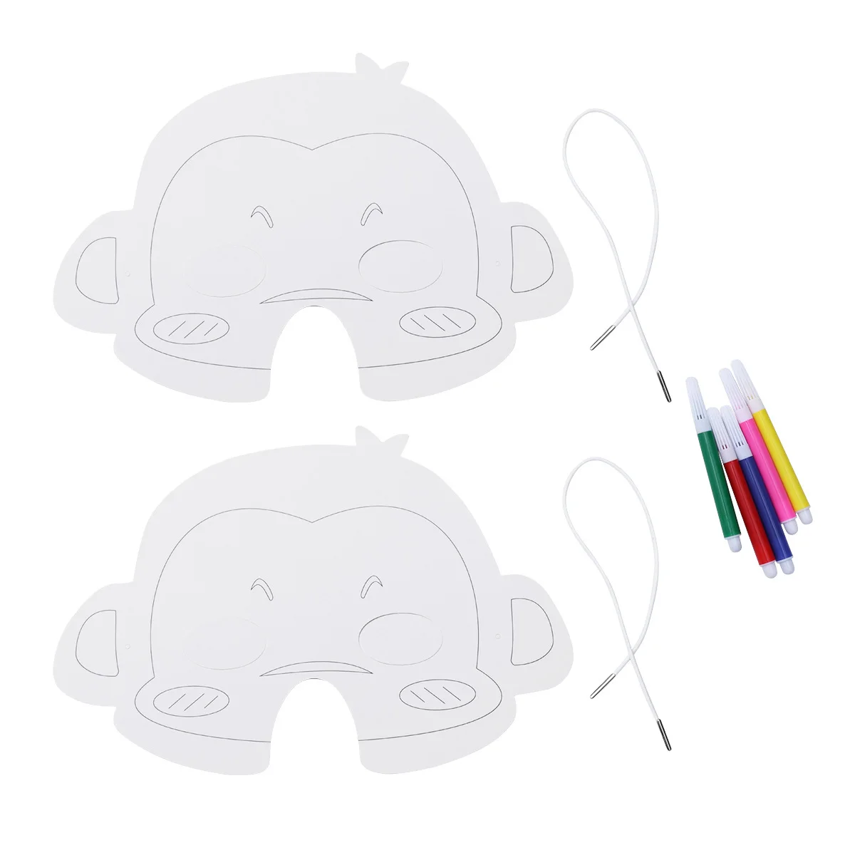 

15Pcs DIY Animal Paper Mask Set White Blank Painting Craft Materials for Children's Creativity and Imagination