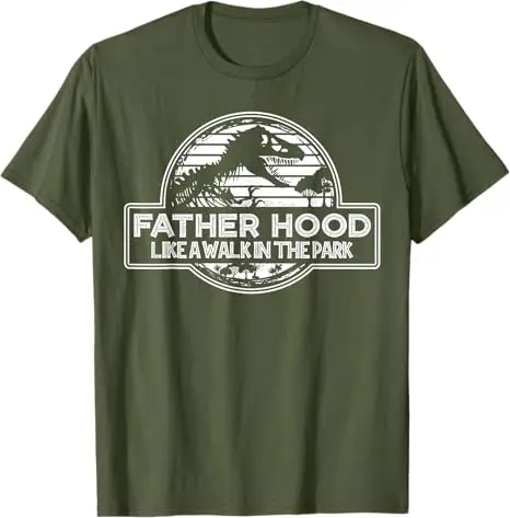 Vaterschaft ist wie ein Spaziergang im Park Retro Dinosaurier Papa T-Shirt Y2k Herrenmode Vatertag Ehemann Papa Geschenk Neuheit T-Shirt Tops – Detail 9