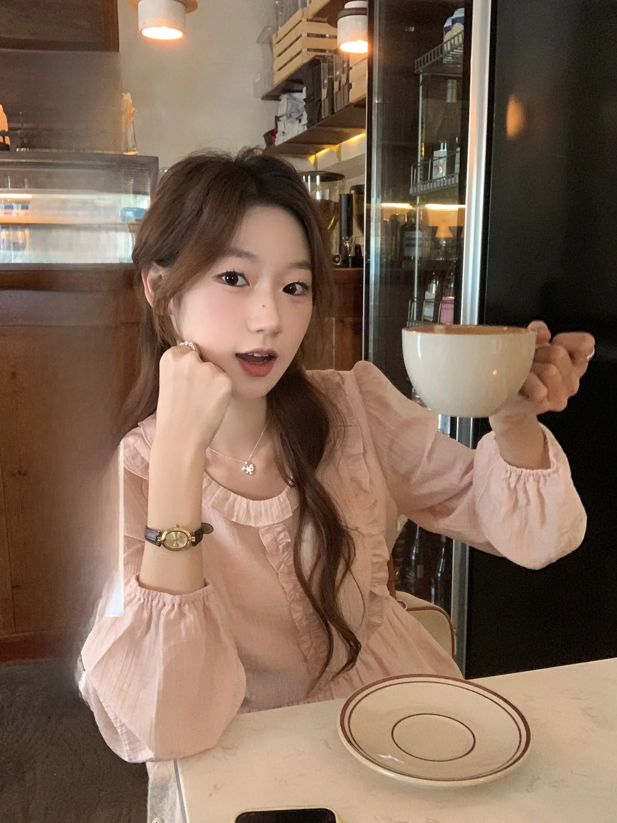 

Нежная розовая женская юбка А-силуэта из полиэстера, дизайн Long Dr Cheesetoon, весна 2025, новинка