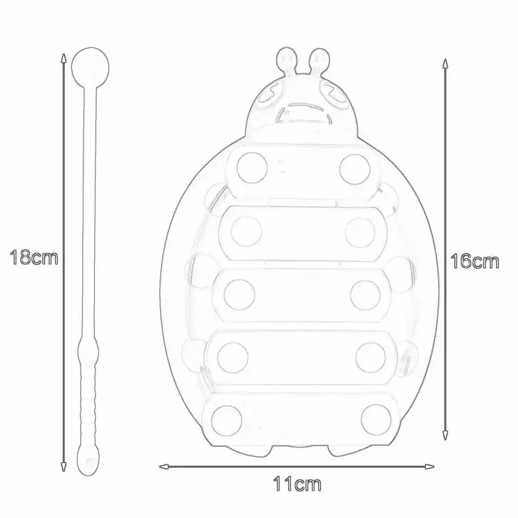 Xylophone يطرق اليد على البيانو للأطفال ، أداة موسيقية للأطفال ، نمط إطار لعبة تعليمية ، 5 مفاتيح