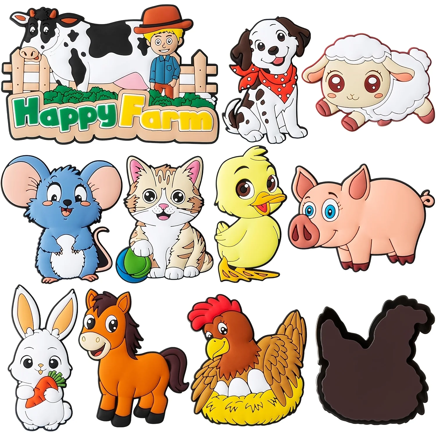 10PCS Cute Farm Animal Magnet Set, Removable No Residue, for Dishwasher, Fridge, Whiteboard & Car, Holiday Appliance Decor