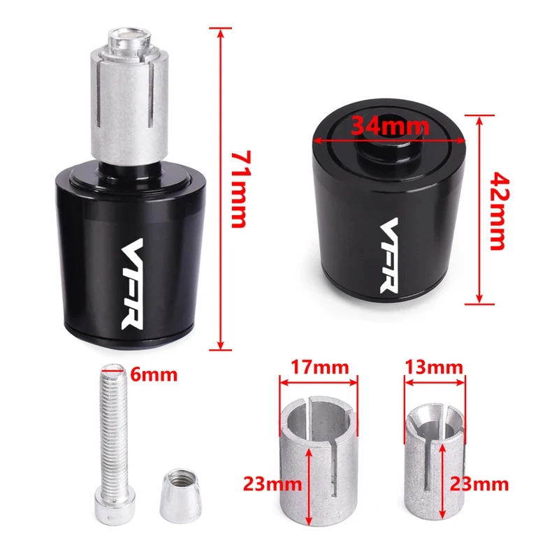 VFR Motorcycle CNC Handlebar Grips Handle Bar Cap End Plugs For HONDA VFR 800 1200x VFR800 VFR800X VFR800F VFR1200x Crosstourer - view 6