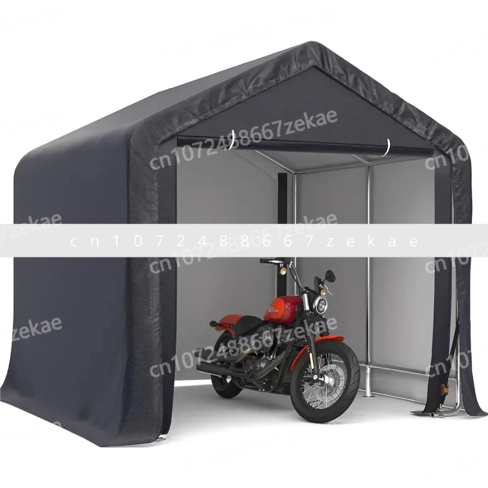 

Портативное гаражное укрытие, укрытие для мотоцикла, открытое отделение для хранения, сверхмощный навес для хранения на открытом воздухе 8x8 футов