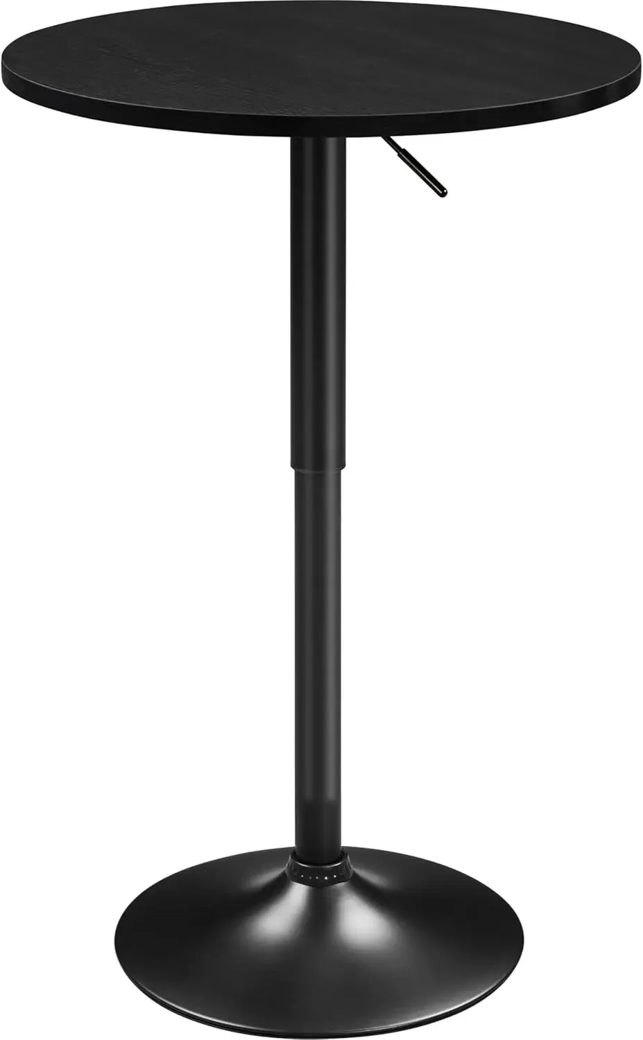 Runder Bartisch, höhenverstellbar und 360° ° Drehbare Bartische, Cocktailtisch mit MDF-Platte, silberner Beinstockel für Bar, Bistro, Café