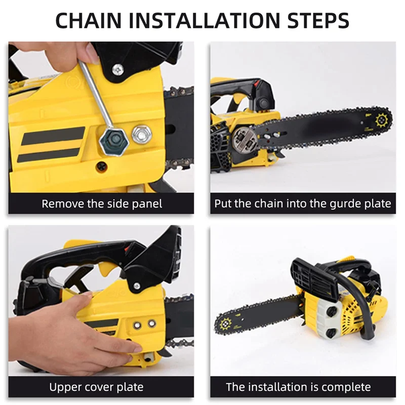 4 Pack 14 Inch Chainsaw Chain Set 52 Drive Links, 0.05In Gauge, 3/8Inch LP Pitch, 14-Inch Replacement Chainsaw Chains Low Set-A5