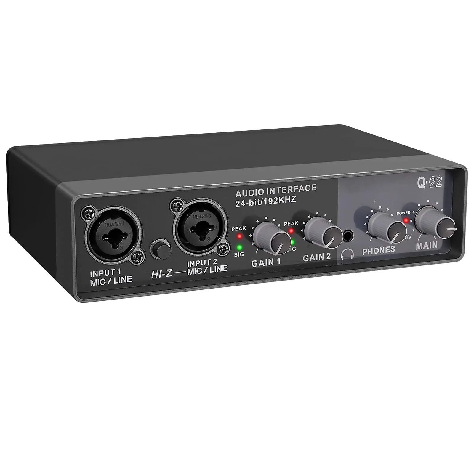 Q-22 Q-12 Q-24 Audio Interface Sound Card with Monitor Sound Mixer Electric Guitar Studio Recording Microphone 48V Phantom Power