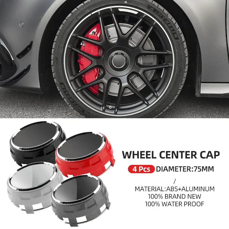 

4pcs/lot 75mm A0004000900 Car wheel Hub Cap Emblem badge logo for Mercedes Benz AMG C43 C63 E43 E53 E63 W205 W213 Accessories