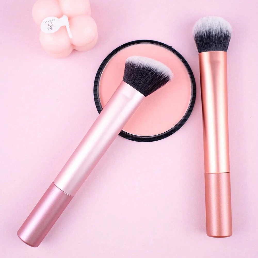 Makeup Brush Set Angle Round Flat Head Foundation Brush Soft Bristle Skin-friendly Makeup Tool for Beauty