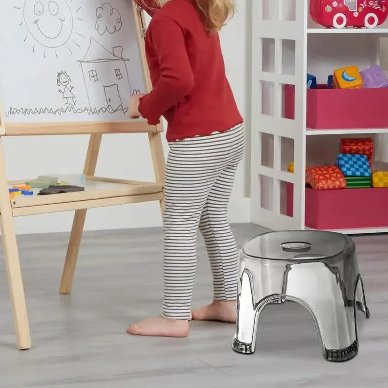 Bathroom Bath Stool Non-Slip Transparent Shoe Change Stool Toilet Thickened Plastic Low Stool for Bathroom Bedside image 3