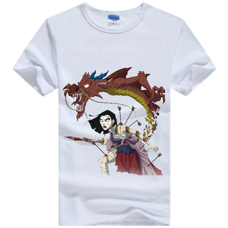 Kawaii Disney Cartoon Blouse Hua Mulan Graphic T Shirts Women Goth Clothes Mens Tees Summer Short Sleeve Streetwear Y2k T-shirts