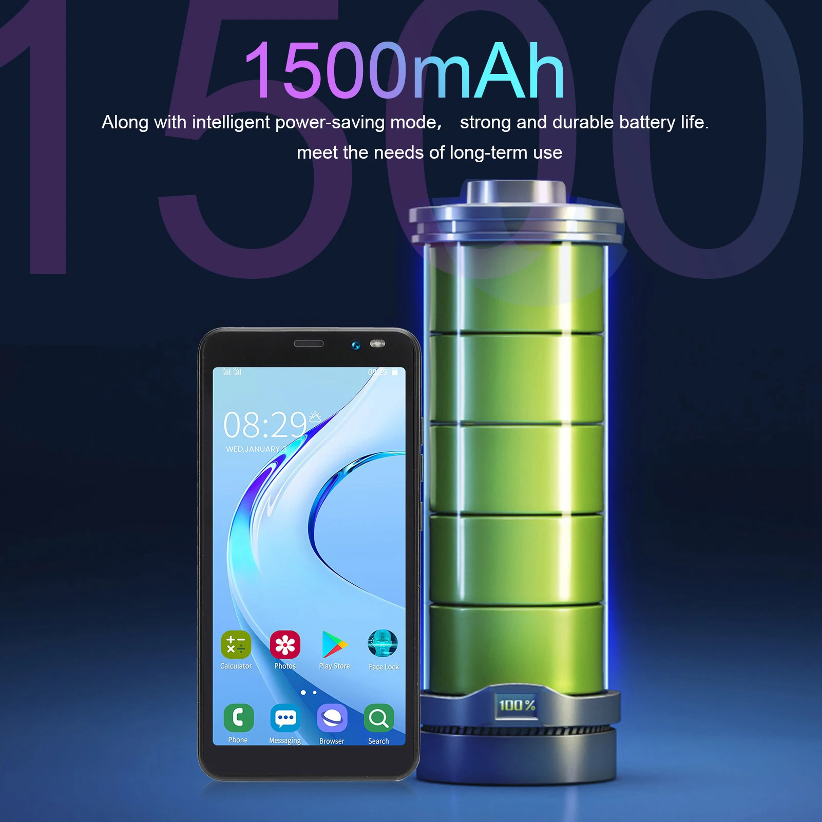 LANDVO Rino4 Pro 5.45in Face Unlock بطاقات مزدوجة هاتف ذكي مزدوج الاستعداد 512 ميجابايت + 4 جيجابايت هاتف ذكي بطاقات مزدوجة هاتف ذكي قائم مزدوج