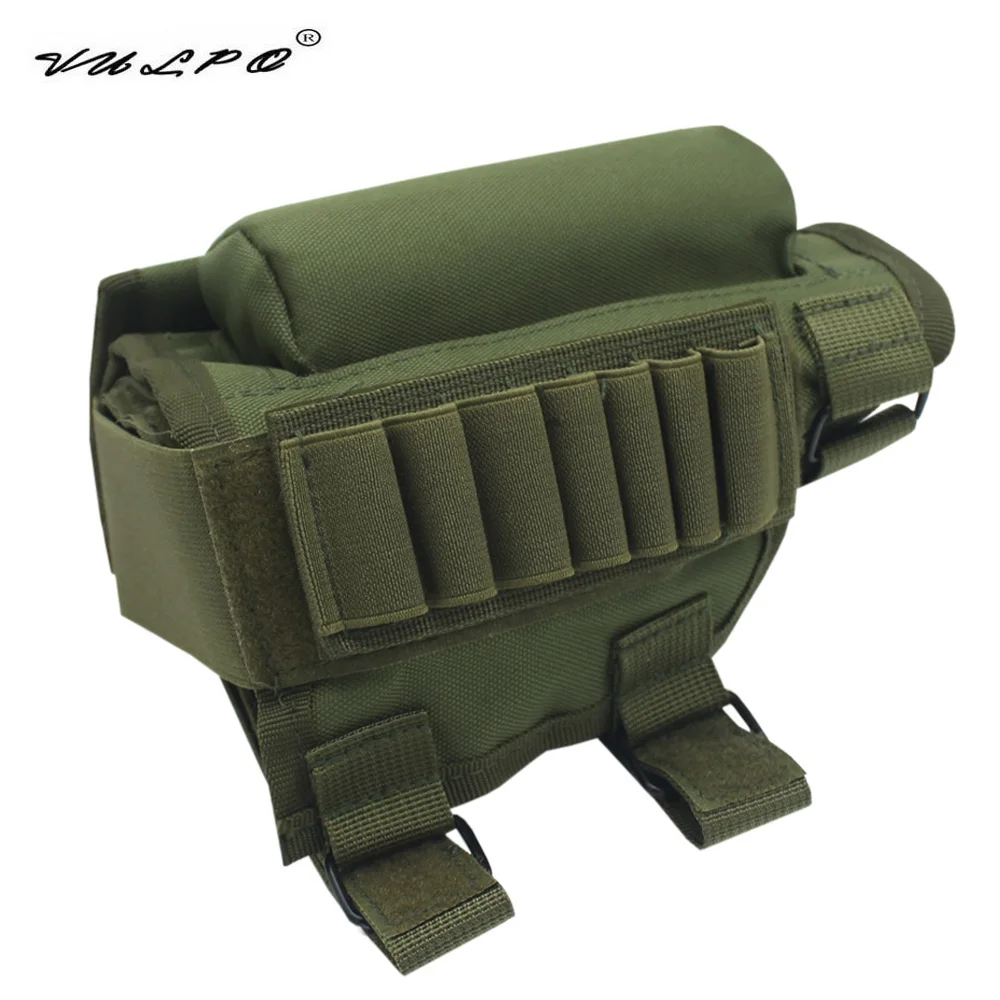 VULPO Adjustable Tactical Butt Stock Rifle Cheek Rest Pouch Bullet Holder Nylon Riser Pad Ammo Cartridges Bag