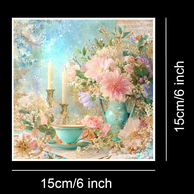 36枚入り 6インチ×6インチ スクラップブック用紙パック：スクラップブッキング、折り紙、ジャンクジャーナル、カード作成用のヴィンテージアートパターン。