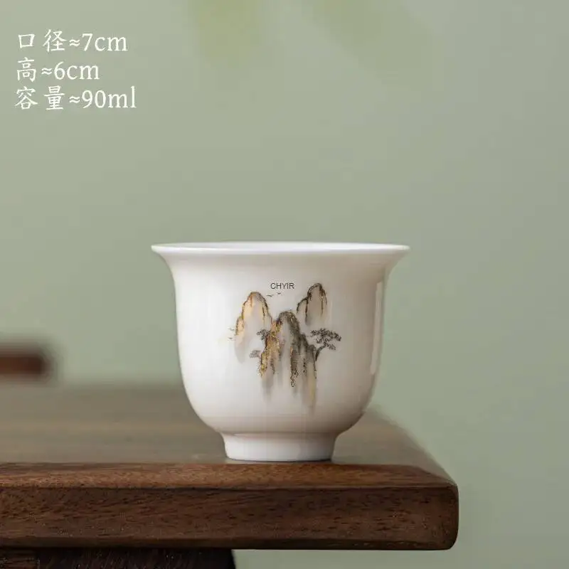 Ceramic Teacup Goat Fat Jade White Porcelain Master Cup Tea Cup Accessories Керамическая чашка