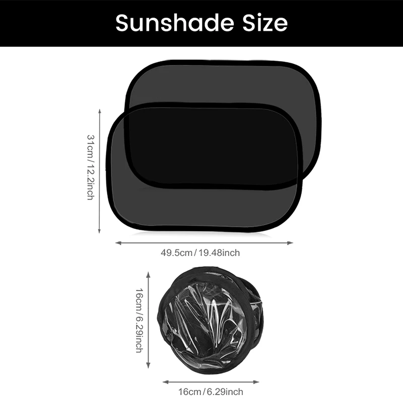 Parasol adhesivo para ventanas laterales de coche, diseño de dinosaurios/animales de dibujos animados negros y coloridos, protección UV, ajuste plegable para coche de bebé