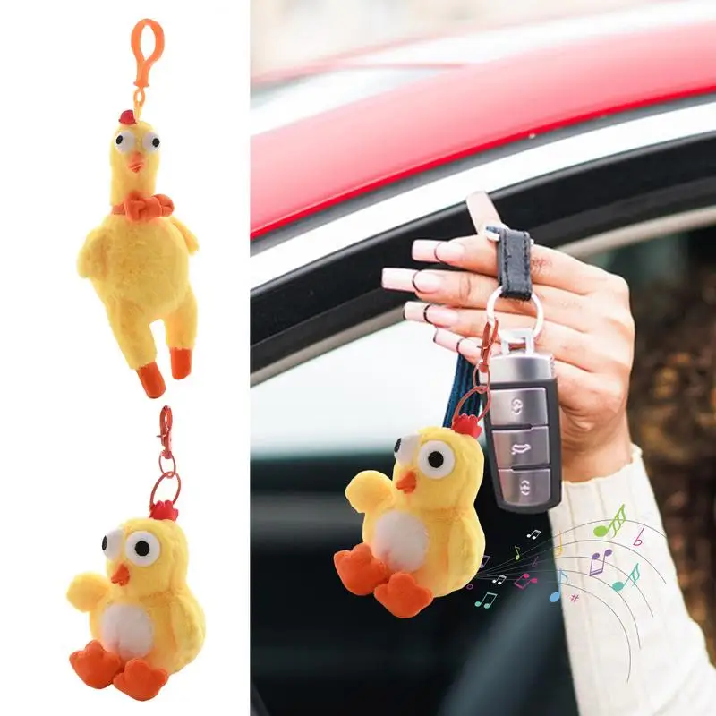 Plush Toy Bag Charm Cute Chicken Keychain Charm Cute Plush Toy Bag Pendant Stuffed Animal Soft Keychain Charm For Bag Purse